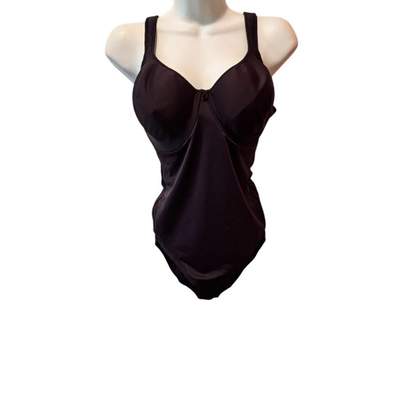 Bali Medium Support One Piece Shaper Bodysuit Sz 38D Black Underwire Cups #8209 - Picture 4 of 5